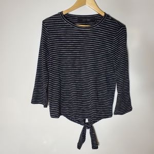 Code X Mode Nordstroms Black and White Tie back Stretchy Knit top Size Large
